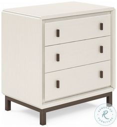 an image of a white dresser with drawers