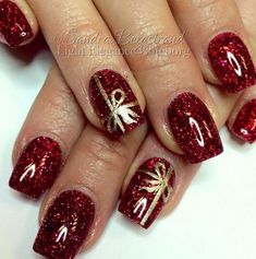 Xmas Nail Designs, Fancy Nails Designs, Christmas Nails Easy, Cute Christmas Nails, Trendy Nail Art Designs, Christmas Nail Art Designs, Pretty Nail Designs