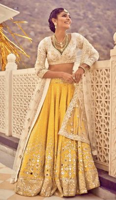 Abhinav Mishra, Stylish Lehenga, Nikkah Dress, Yellow Lehenga, Embroidered Lehenga, Ghagra Choli, Indian Bridal Fashion