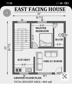 a floor plan for a house with the measurements on it and an additional room in the middle