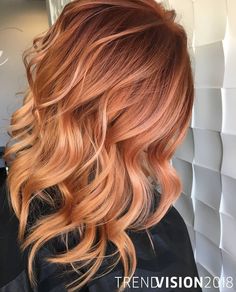 Rose Copper & Light Copper Copper Color Melt, Red And Blonde, Red Hair With Blonde Highlights, Red Balayage Hair, Sarah Harris, Red Blonde Hair, Strawberry Blonde Hair Color, Red To Blonde, Copper Hair Color