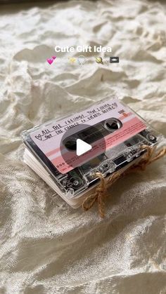 an old cassette tape is laying on the bed