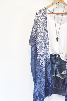 Boho Kimono, Tangled up in Blue, Bohemian Kimono With Floral Patterns, Cover-up, Beachwear, Bohemian, Summer, Kimono, Bridal, Bridesmaids - Etsy Kimono Beach Cover Up, Kimono Beach, Bohemian Kimono, Blue Kimono, Summer Kimono, Bohemian Summer, Beautiful Kimonos, Boho Kimono, Floral Kimono