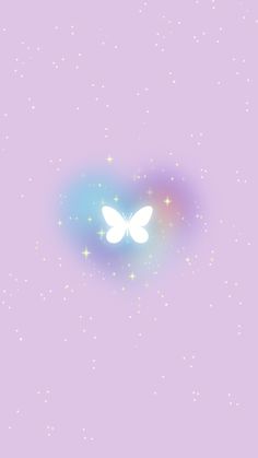 the butterfly is flying in the sky with stars around it and on its back side