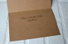 a piece of brown paper that says will you be our user?