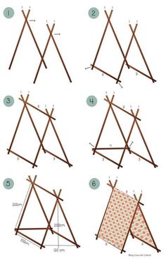 the instructions to make an easel for children's playrooms, including two folding