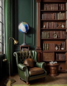 Embrace Deep, Rich Colors Moody Green Study, Dark Green Study Room, Dark Academia Farmhouse, Dark Green Office Aesthetic, Dark Moody Rooms, Dark Cottagecore Office, Green Office Room, Dark Green Library, Dark Academia Home Library