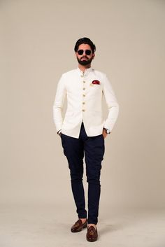 (1) Jackets/Blazers – Rajanyas White Nehru Jacket Men, White Bandhgala, Function Dress, Man Dress, Beard Haircut, Wedding Coat, Cotton Lycra Fabric, Indian Men