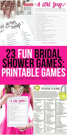 the 25 fun bridal shower games printable game