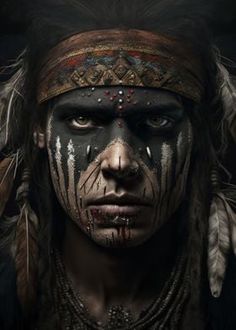 Displate is a one-of-a-kind metal poster designed to capture your unique passions. Sturdy, magnet mounted, and durable – not to mention easy on the eyes! Native American Face Paint, African American Artwork, Native Tattoos, Indian Artwork