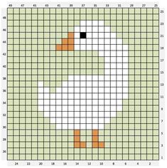 a cross stitch pattern with an image of a duck