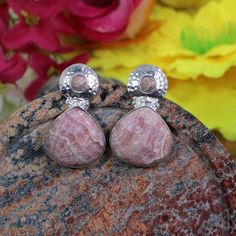 Rhodochrosite Earrings Studs, Rhodochrosite Studs, Silver Earrings, Rhodochrosite Jewelry, Women Studs, Studs Earrings, Teacher's Day Gift Product Details : Metal : 925 Sterling Silver Gemstone : Rhodochrosite Weight : 9.96 Gram Approx Stone Size : 15 x 15 MM Approx, 3 MM Approx Product Code : HE-2352 ✤✤ Made To Order ✤✤ ✤✤ Handmade Item ✤✤ Buy these beautiful earrings and give best choice to your loved once. ❱❱ G EM S T O N E D E T A I L ❰❰ **Gemstone structure may vary from the image as two ge Rhodochrosite Jewelry, Stud Earrings Unique, Teachers Day Gifts, Earrings Handmade Dangle, Zircon Jewelry, Studs Earrings, Earrings Studs, Jewelry Women, Brass Jewelry