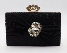 *New* Elegant Women Rhinestone Evening Handbag Wedding Party Clutch Purse C829 / Black This brand new elegant bag is perfect for brides and bridesmaids. perfect for wedding party. It is made with rhinestone vintage style. Very fashionable design and new arrival, this bag comes with handle and a long metal chain strap. you can exchange the strap to use it as shoulder bag, purse and clutch. Match any dress. Product Features: *  Stunning Evening Bags With Simple & Elegant Style *  Classic Clutch Ba Black Embellished Evening Bag For Weddings, Elegant Embellished Evening Bag For Prom, Elegant Embellished Evening Bag For Banquet, Elegant Black Embellished Evening Bag, Luxury Black Evening Bag For Wedding, Black Rhinestone Evening Bag For Events, Elegant Embellished Bags For Banquets, Elegant Embellished Bag For Banquet, Elegant Embellished Bags For Banquet