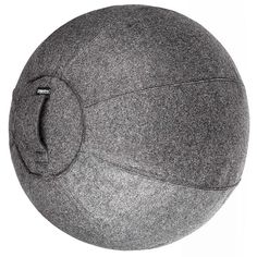 a large gray ball sitting on top of a white floor