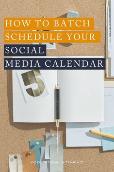 an open notebook with the title how to batch schedule your social media calendar