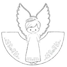 an angel with wings is shown in this coloring page