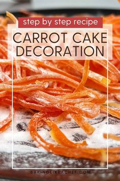 carrot cake with white icing and orange slices