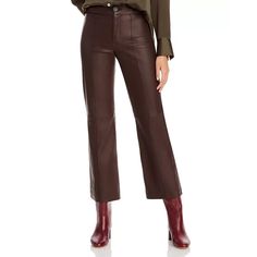 Vince Lamb Leather Flare Pants Women'S 10 Dark Brown Pocket Button Zip Closure Vince Lamb Leather Flare Pants Women's 10 Dark Brown Pocket Button Zip Closure Retail $2,000.00 Upgrade Your Wardrobe With These Stylish Vince Leather Flare Pants In A Deep, Rich Dark Brown Color. These Pants Feature A Flat Front With A Zip And Button Closure, Making Them Perfect For Both Casual And Workwear Occasions. The High-Rise Fit And Regular Sizing Make Them A Comfortable Fit For Women's Size 10 With A 34- Leather Trousers For Office, Elegant Leather Bottoms With Belt Loops, Leather Pants With Button Closure For Fall, High Waist Leather Pants For Formal Occasions, Formal Leather Bottoms For Fall, High-waist Leather Pants For Formal Occasions, Formal Pants With Button Cuffs For Fall, High-waisted Formal Leather Pants, Brown Workwear Bottoms With Button Closure