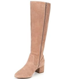 Alex Marie Prizelle Tall Shaft Suede Boots | Dillard's Knee-high Suede Boots With Zipper Closure, Suede Knee-high Boots With Zipper Closure, Alex Marie, Capsule Wardrobe Work, Tan Boots, Tall Boots, Suede Boots, Modern Woman, Heel Height