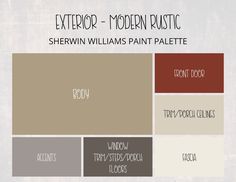 the color scheme for this modern rustic paint palette is brown, tan, and white