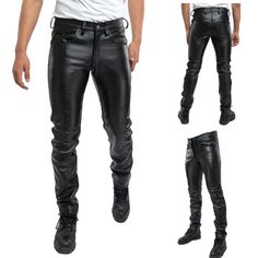 Skinny Jeans, Slim Fit Jeans, Ripped Jeans, Cargo Pants, Sweatpants, Joggers, Thermal Trousers, Men's Long Pants, Trousers, Pants, Plus Size Tights. A classic pair of leather pants is a must have item in any man's wardrobe. Our luxurious Faux Leather Fashion Pants will not disappoint. These premium leather pants are, designed for comfort and style. Waterproof, windproof and wear resistant they are made from high quality PU leather and lined with polyester fabric that is soft, breathable, sweat a Platform Boots Knee High, Punk Platform Boots, Leather Motorcycle Pants, Chunky Platform Boots, Boots Biker, Boots Long, Plus Size Tights, Motorcycle Pants, Female Shoes