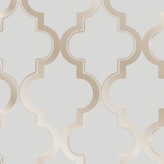 a white and beige wallpaper with an intricate design