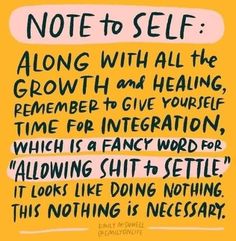 a handwritten note to self along with all the growth and health