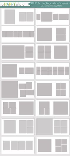 the page layouts for an image is shown in gray, and there are four different sections