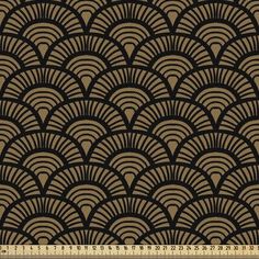 an art deco fan pattern in brown and black