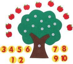 Amazon.com: Tofficu 1 Set Felt Apples Tree Cognitive Pairing Math Teaching Aid Matching Game Educational Kindergarten Supply Apple Tree Green Leaves Non-Woven Puzzle Supplies (Apple) : Toys & Games Velcro Apple Tree, Apple Tree Counting Activity, Apple Themed Math Activities, Apple Tree Counting Cards, Math Counters, Math Operations, Math Materials, Development Activities