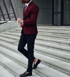 Maroon Blazer Matching Shirt and Pant Ideas  | Maroon Blazer Combination Men - TiptopGents Red Color Outfits, Red Blazer Outfit