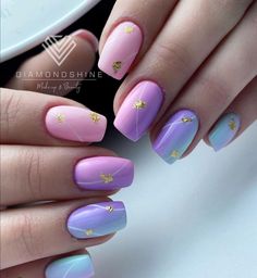 Ombre Spring Nails, Cute Pastel Nails, Spring Nails 2023, Pastel Nails Designs, Floral Nail Designs, Spring Nail Colors, Best Nail Art Designs, Nails 2023, Cute Pastel