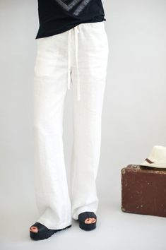 Check out this item in my Etsy shop https://www.etsy.com/listing/671911244/linen-pants-women-maxi-pants-beach-pants Vacation Pants, Linen Pants For Women, Pants For Summer, Linen Pants Outfit, Maxi Pants, Summer Pants Outfits, Coastal Grandmother, Harem Pants Women, White Linen Pants