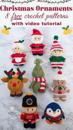 christmas ornaments crochet patterns with video instructions