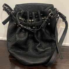 Alexander Wang Black Leather Bucket Bag With Silver Hardware. Only Used Twice! Like New! Leather Bucket Bag, Leather Bucket, Silver Hardware, Alexander Wang, Bucket Bag, Black Silver, New Color, Shoulder Bags, Alexander