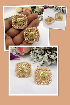 Handmade Polki Stud Earrings Cubic Zirconia Indian jewelry Pakistani Bollywood Style indian jewellery Traditional Indian Wedding Jewellery Slight Colour variations possible due to difference in screen and photograph  It is a perfect match with formal attire on special occasions or with casual wearing The item will come with the clear plastic box or plastic bag and packaging Care instructions Keep Jewellery away from direct heat, water, perfumes, deodorants and other strong chemicals as they may react with the metal or plating. The plating composition of Jewellery is as such that  perspiration (sweat) will not damage it. Wipe Jewellery gently with chamois cloth or leather swatch after every use. Wiping the jewellery with a soft cloth after removing the jewellery would add to its life. Avoid Elegant Wedding Earrings With Motifs, Gold Motif Earrings For Diwali, Gold Earrings With Motifs For Diwali, Gold Chandbali Earrings With Motifs, Gold Bollywood Jhumkas With Motifs, Gold Jhumkas With Motifs For Wedding, Gold Temple Jewelry Earrings With Motifs, Temple Jewelry Style Gold Earrings With Motifs, Gold Motif Earrings For Celebration