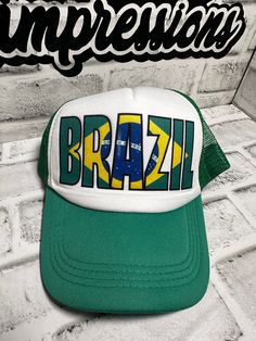 Support your team when Brazil and Mexio play each other. Team Logo Baseball Cap For Sports Events, Sports Fan Baseball Cap With Team Logo, Baseball Cap With Team Logo For Sports Events, Team Logo Hats For Fan Merchandise, Team Spirit Hats With Team Logo, Retro Sports Hat With Letter Print, Sports Fan Snapback Baseball Cap, Sports Fan Snapback Baseball Cap For Fan Merchandise, White Sports Fan Hat For Sporting Events