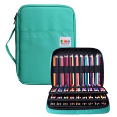 PRICES MAY VARY. Drawing Pencil Cases: Unique 220 colored pencils case which has 72 slots(each Slot could hold 3 pencils/gel pen), you get every assorted colors pencils set, watercolor pencils, sketch pencils or even ordinary pencils organized. Big Capacity Large Pencil Case: This pencil case for adults not only helps you organize almost 220 pencils tidy, but also come with flexible zipper back pocket and a open pocket could store your notebook, memo cards and mini ipad in it.It is really conven Pencils Case, Glitter Gel Pens, Colored Pencil Case, Pen Organizer, Large Pencil Case, Pencil Roll, Pencil Organizer, Colored Pencil Set, Pen Organization