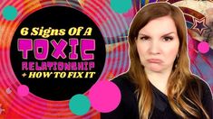 a woman with long hair and black shirt in front of colorful circles, says six signs of a toxie telephone how to fix it