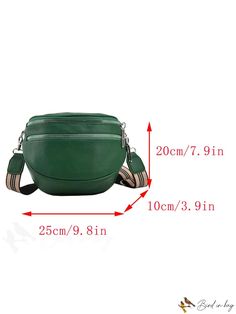 BirdinBag - Stylish Double Zip Fanny Pack: Womens Crossbody Bag with Wide Leather Strap Green Shoulder Chest Bag With Removable Pouch, Green Satchel Belt Bag For Travel, Green Belt Bag With Detachable Strap, Green Belt Bag With Zipper Closure, Green Crossbody Belt Bag With Detachable Strap, Green Pouch Shoulder Bag With Zipper Pocket, Green Belt Bag With Removable Pouch, Green Belt Bag With Mobile Phone Pouch, Green Belt Bag For Mobile Phone