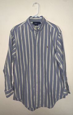 Mens Vintage 16 L Ralph Lauren striped oxford shirt lot euc Yarmouth These two shirts are in great condition no issues size 16 neck 33 arm Please ask all questions prior to purchase for I no longer take returns also be sure to check out my feedback and purchase with confidence thank you Casual Long Sleeve Shirt With Vertical Stripes, Striped Long Sleeve Shirt For Spring, Spring Striped Collared Shirt, Classic Pinstripe Shirt With Contrast Stripes, Casual Shirt With Contrast Stripes For Spring, Preppy Striped Button-up Shirt, Casual Contrast Stripes Shirt For Spring, Casual Spring Shirt With Contrast Stripes, Casual Blue Shirt With Vertical Stripes