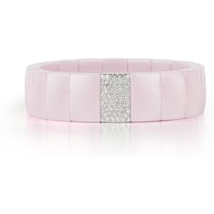 Roberto Demeglio - Rectangular Pink Ceramic Stretch Bracelet With 1 Diamond Station in 18K White Gold Elegant Pink Stretch Bracelet, Luxury Flexible Diamond Bracelet Gift, Luxury Flexible Diamond Bracelet As Gift, Elegant Rectangular Bracelets For Formal Occasions, Elegant Rectangular Bracelets With Polished Finish, Elegant Pink Bangle Stretch Bracelet, Elegant Rectangular Diamond Bracelet Gift, Elegant Rectangular White Gold Bracelet, Elegant White Gold Rectangular Bracelet