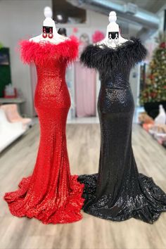 feather shoulder mermaid long prom dress Dresses For Christmas Party, Dresses For Christmas, Detachable Wedding Dress, Long Party Dress, Long Prom Gowns, Party Dresses Online, Burgundy Prom Dress, Sequin Prom Dresses, Evening Dresses Cocktail