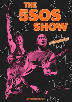 the 50's show poster with an image of two men playing guitar and singing