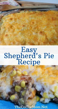 an easy shepherd's pie recipe with corn and cheese