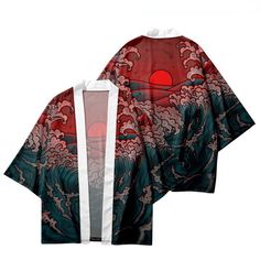 This item is for 1 x Kimono. Please note this is in Asian sizing, smaller than western size e.g. UK, US, AU. Please check the measurements carefully before making a purchase. If you are not sure which size to buy, please provide height and weight, we will recommend a suitable size. Please allow 1-3 cm discrepancy due to different measurement method. Material: polyester Color: multicolor Size: S, M, L, XL, 2XL, 3XL, 4XL S:     length 27.6 in/70 cm, shoulder 20.1 in/51 cm, bust 40.9 in/104 cm, sle Casual Cotton Cardigan With 3/4 Sleeves, White Casual Cardigan With Kimono Sleeves, Casual White Cardigan With Kimono Sleeves, Red Summer Outerwear With Kimono Sleeves, Summer Beach Outerwear With 3/4 Sleeve, Summer Cotton Outerwear With 3/4 Sleeve, Red Cotton Summer Cardigan, Summer Cotton Cardigan With 3/4 Sleeves, Japanese Retro Art