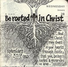 an old book with the words be rooted in christ