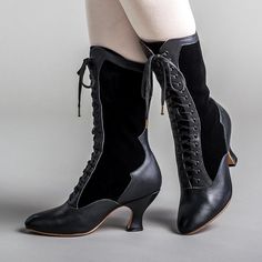 Category:Boots; Upper Materials:Faux Leather; Season:Spring   Fall,Winter; Heel Type:Kitten Heel; Gender:Women's; Style:Elegant,Fashion,Casual,Vintage; Heel Height(inch):1-2; Outsole Materials:MD (Phylon); Occasion:Party,Daily; Pattern:Embroidered; Listing Date:10/10/2023; 2023 Trends:Heel Boots,Plus Size,Brogue; Foot Length:; Foot Width:; Heel Height:Mid Heel Edwardian Boots, Edwardian Shoes, Black Mid Calf Boots, American Duchess, Dr Shoes, Anne With An E, Spool Heel, Beautiful Boots, Vintage Boots