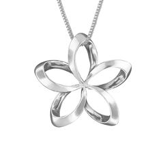 Material: 925 sterling silver Dimensions: Pendant measures 3/4 inch (0.75 inch) in diameter and includes a 1mm 16" (adjustable to 18") nickel-free sterling silver box chain. Features: A newer rendition of the plumeria flower is the minimalistic outline of this popular motif. High polished and an understated design. Gift Ready: This sterling silver necklace will be lovingly hand packed, with Aloha, in Hawaii using our distinctive black gift box. Please receive it, or gift give it, with our Mahalo Bling Necklace, Pendants Necklaces, Necklace Extender, Silver Box, Black Jewelry, Jewelry Online Shopping, Box Chain, Fine Jewellery Earrings, Sterling Silver Chains