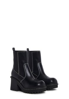 Delia's Vegan Leather Ankle Boots With Elastic Side Panels - Black Black Short Boots, Y2k Boots, Black And White Boots, Dolls Kill Outfits, Black Panels, Black Doll, Burning Man, Y2k Fashion, Side Panels